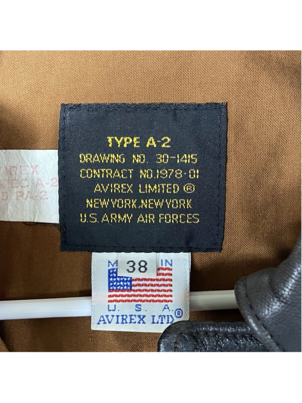 Vintage Avirex Type A-2 Leather Flight Bomber Jacket Mens Size 38 Medium USA - Picture 3 of 5